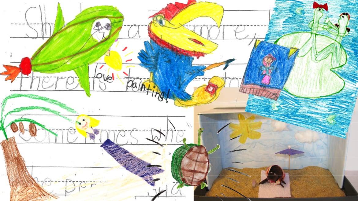 Collage of illustration from stories submitted to the 2014 KCPT Kids Writers Contest