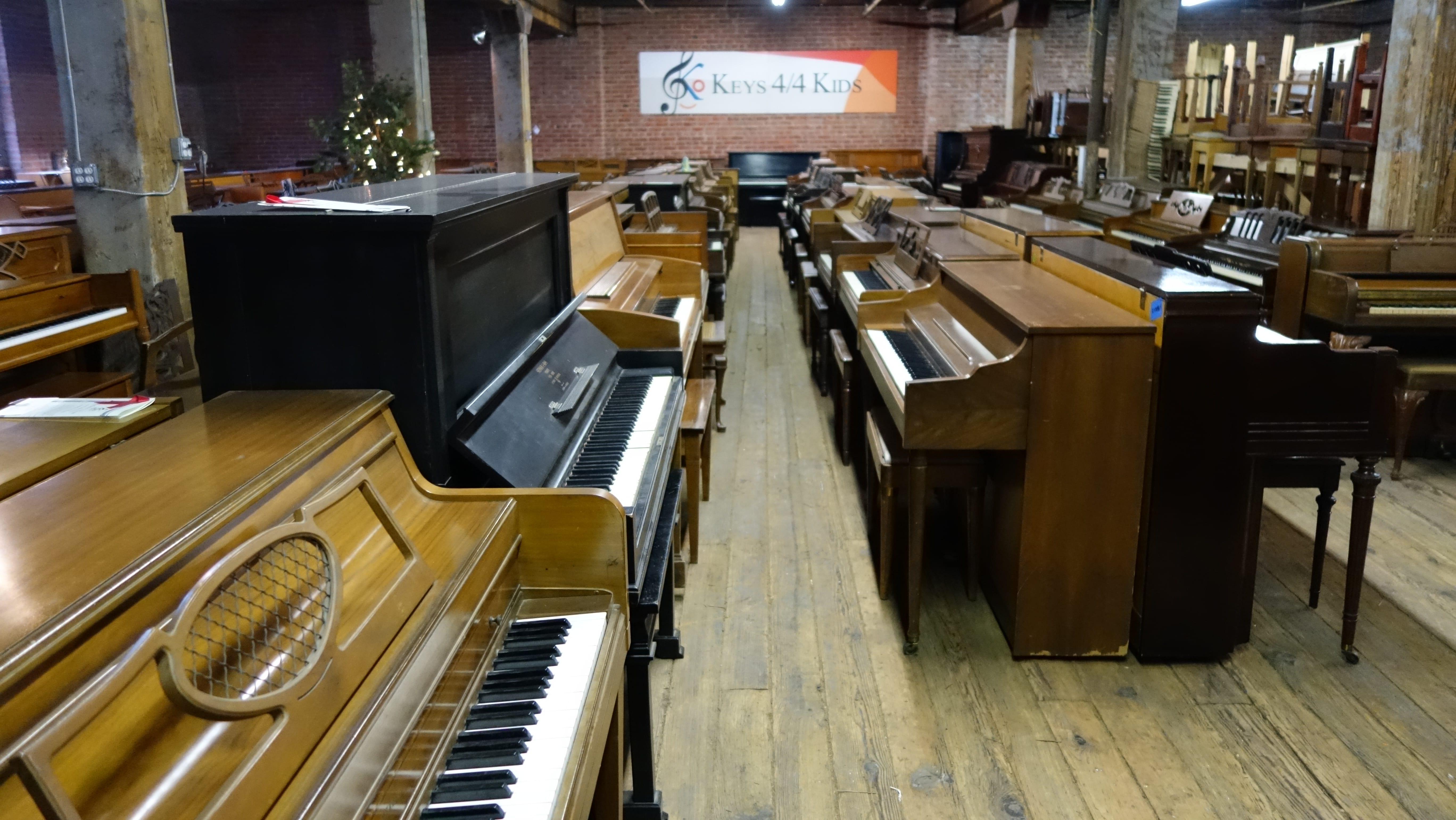 A room full of pianos.