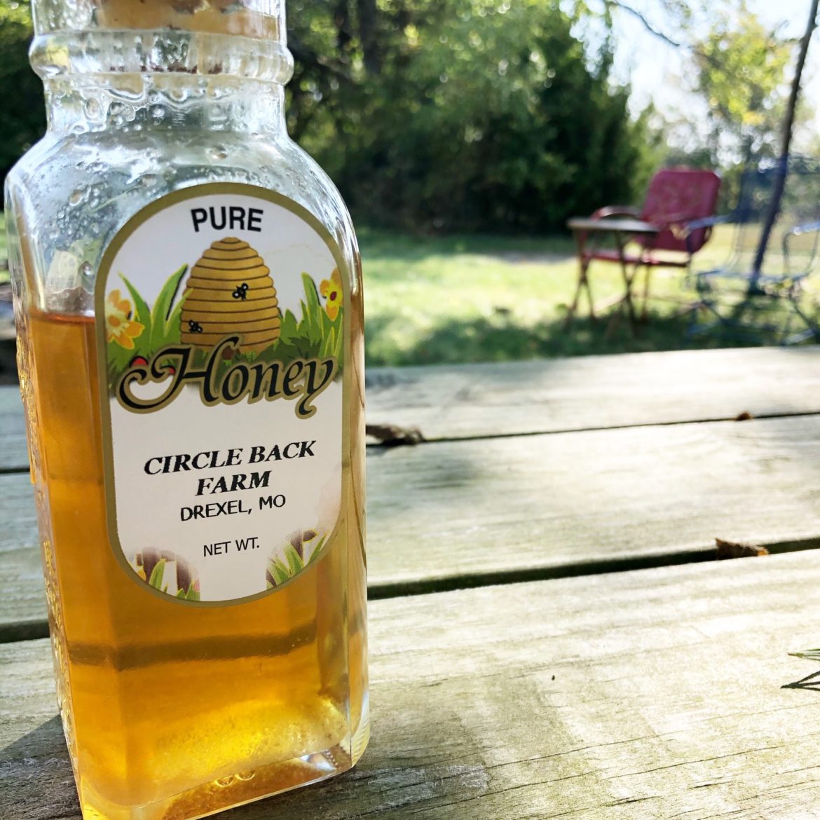 A jar of Circle Back Farm honey.