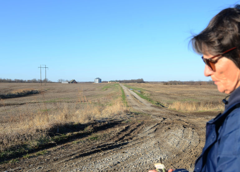 Susan Fair stands in front of the permitted CAFO land on Friday, March, 19, 2021, in Chillicothe, Missouri.
