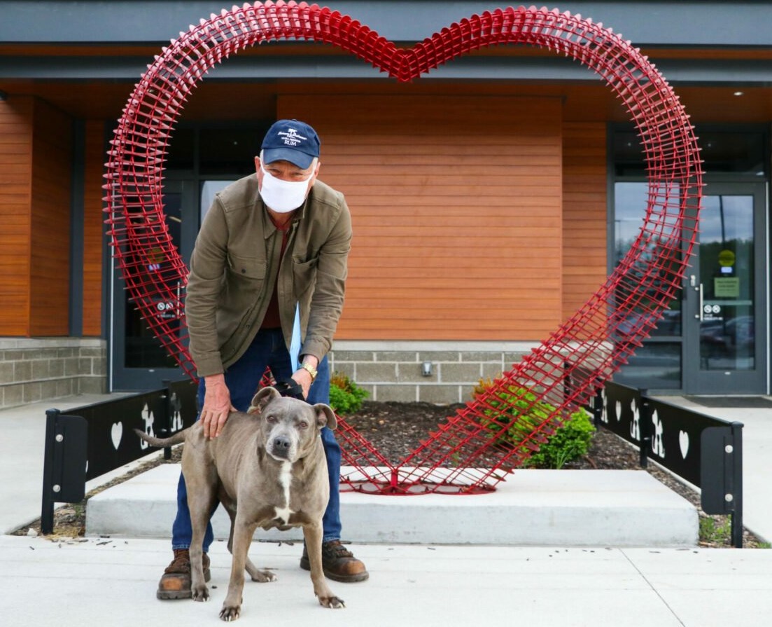 Larry, a truck driver from Wisconsin, was reunited with his dog, Trover, by KC Pet Project.