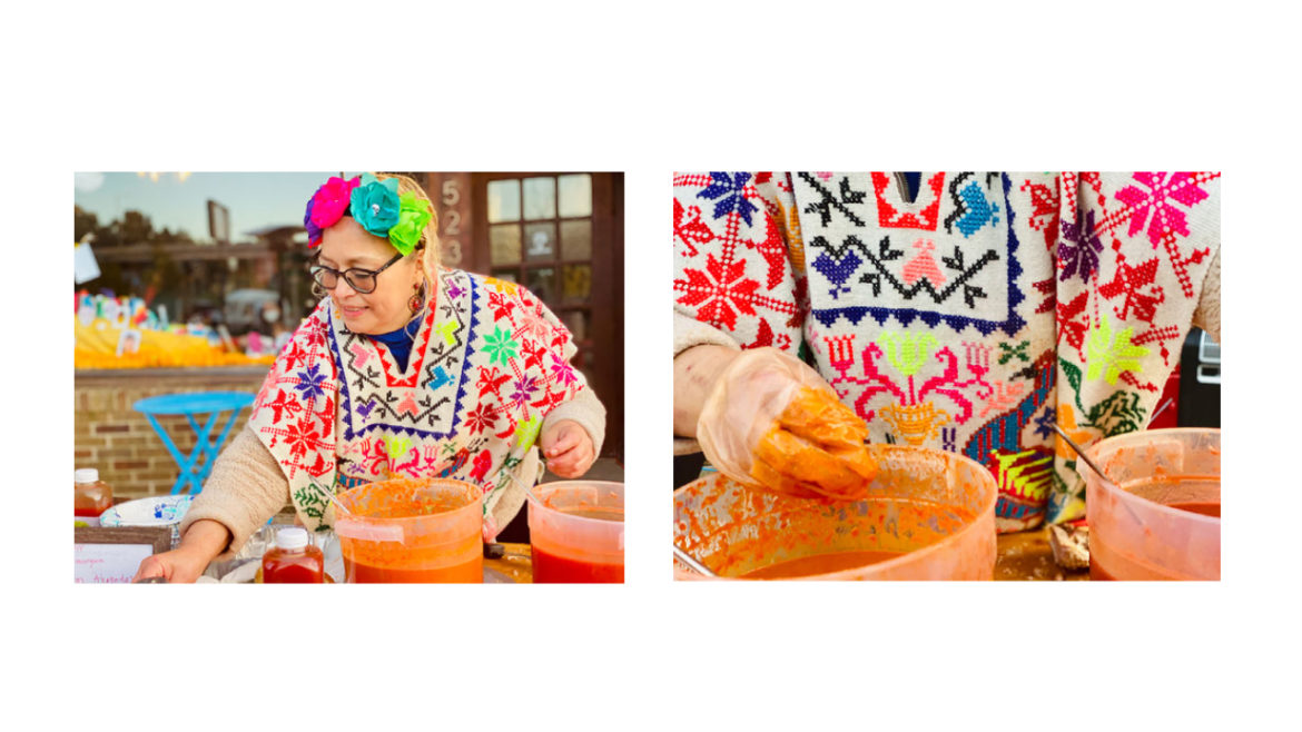 Maria Murguia sold her homeade tortas ahogadas for $5 outside of Café Ollama's Dia de Los Muertos festival on Oct. 29.