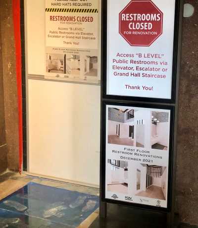 The restrooms at Union Station are being completely renovated thanks to the Sunderland Foundation gift.