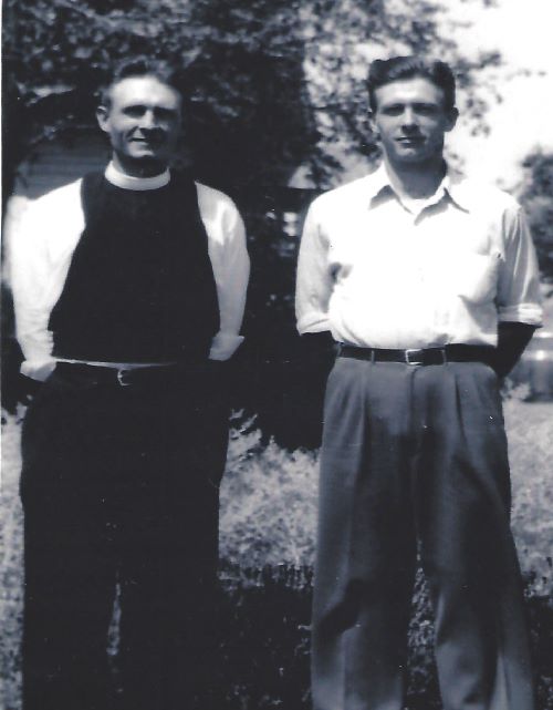 Father Emil Kapaun, left, with his brother Eugene.