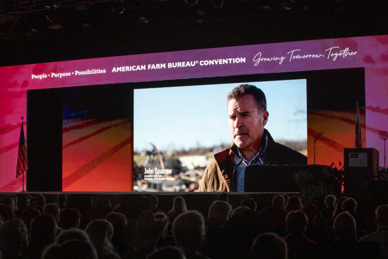 A video played at the American Farm Bureau Federation’s 2022 annual convention in Atlanta, Georgia.