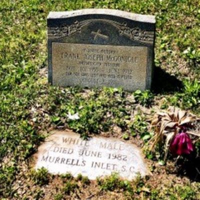 The grave of Frank McGonigle in Elmwood Cemetery in Georgetown County, South Carolina, where authorities there initially buried him. The McGonigle family added a headstone after his body had been identified.