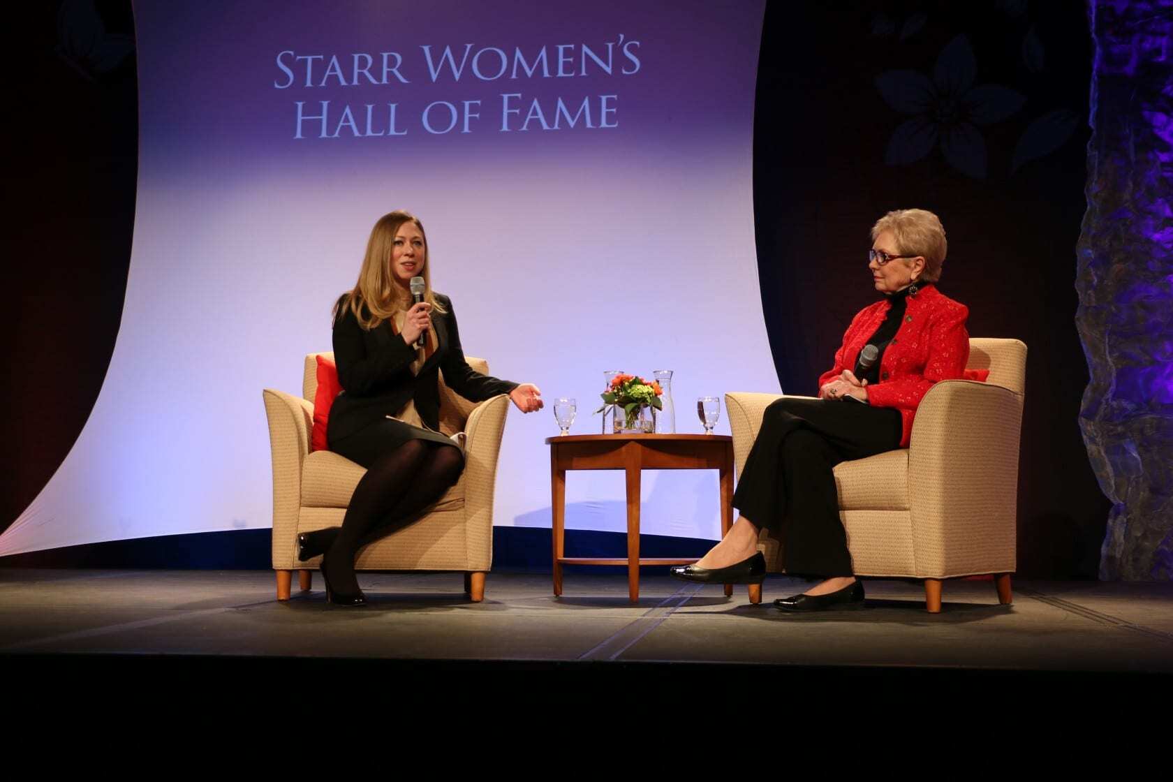 Chelsea Clinton and Kay Barnes