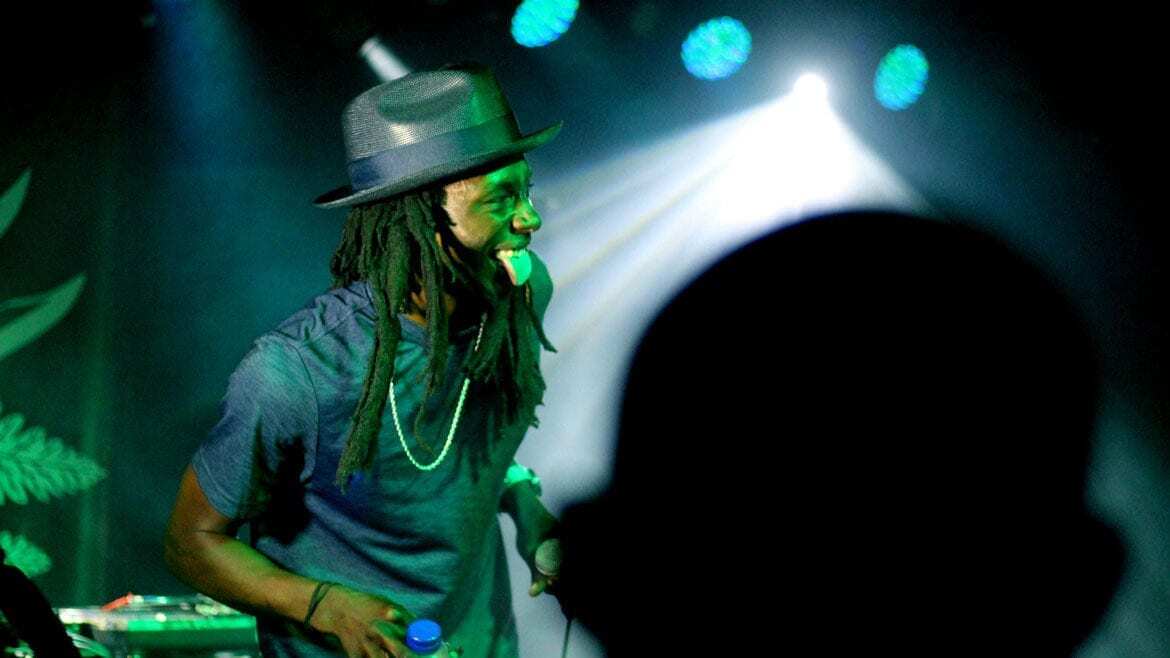 A rapper on stage