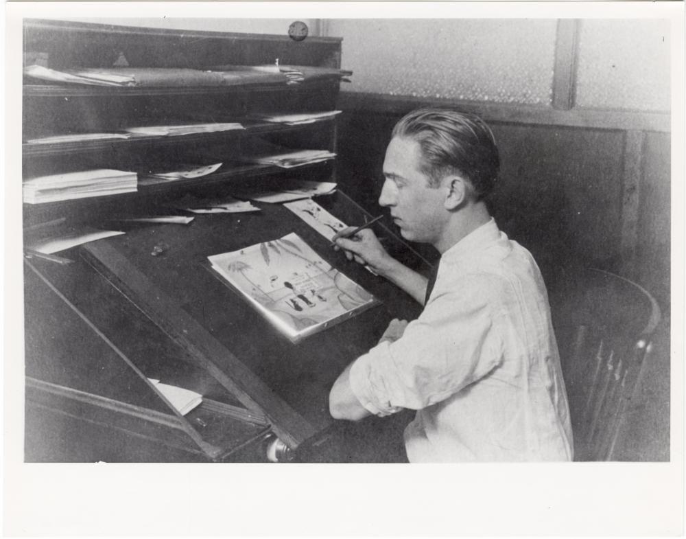 Walt Disney in Laugh-O-Gram studios in KC