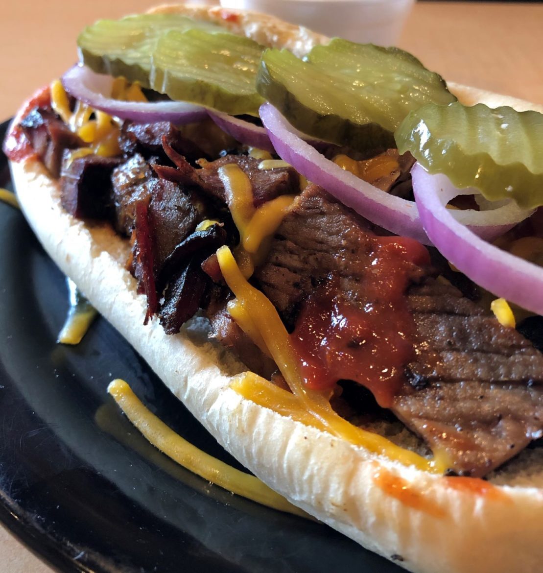 Johnny's Bar-B-Q burnt end sandwich