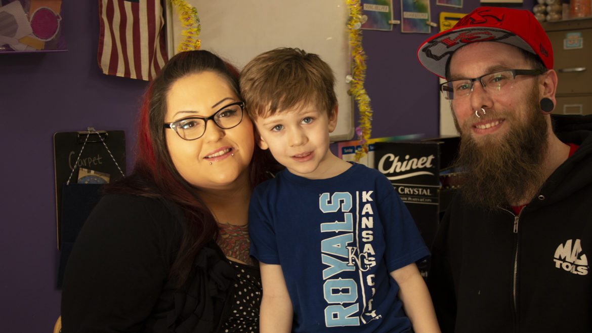 Alicia and Shawn Groves with their 5-year-old son Zander.