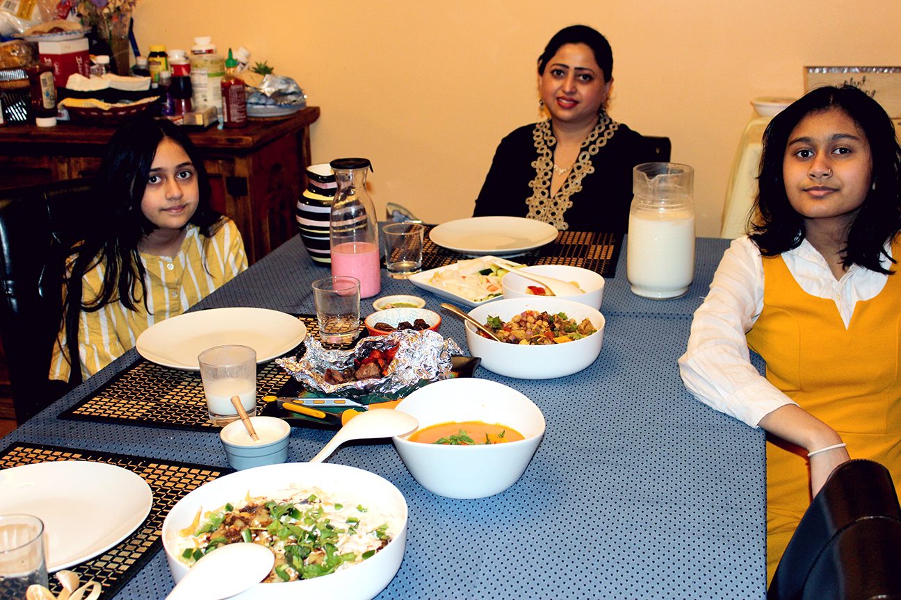 Hibba Haider and her two daughters