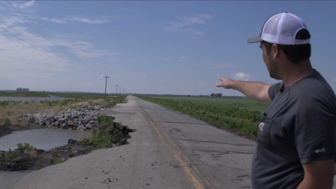 Trey Garst looks out over Highway D outside Watson, Missouri. 