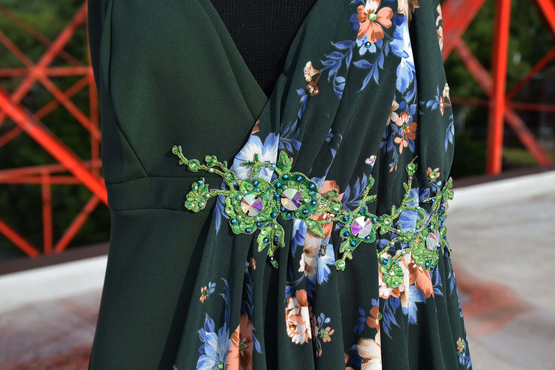 Green dress detail