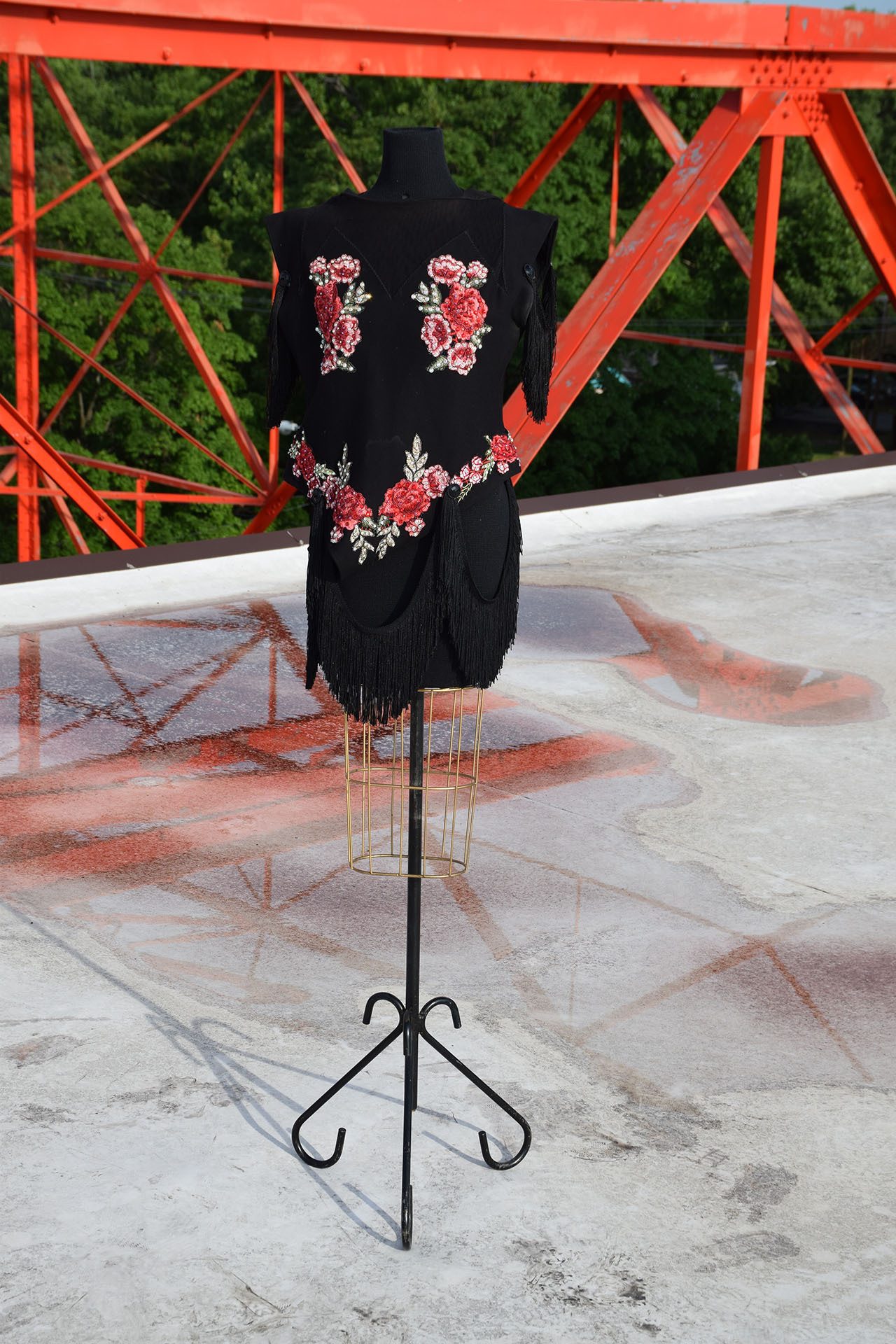 Rose embroidered costume