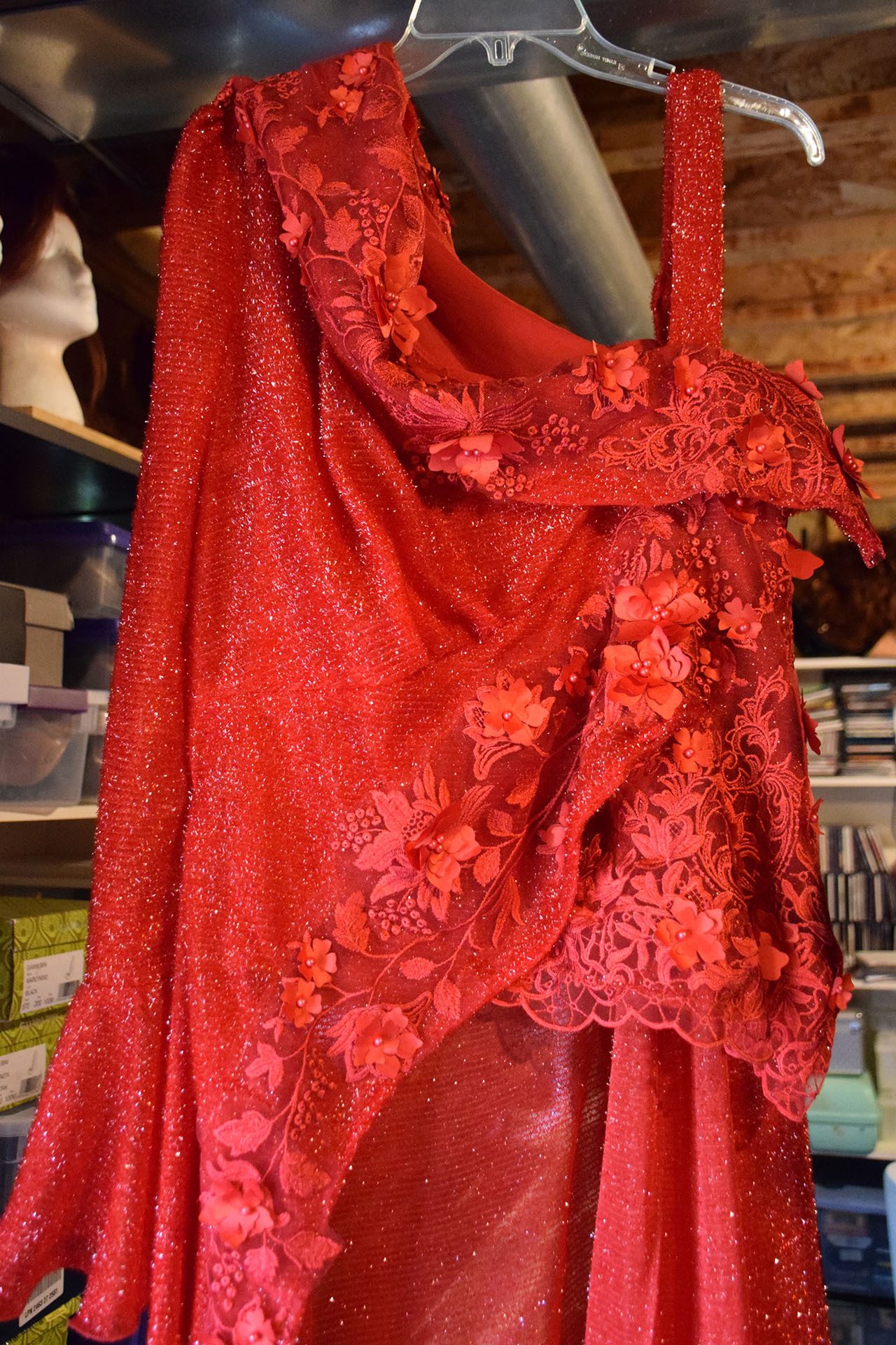 Red outfit detail
