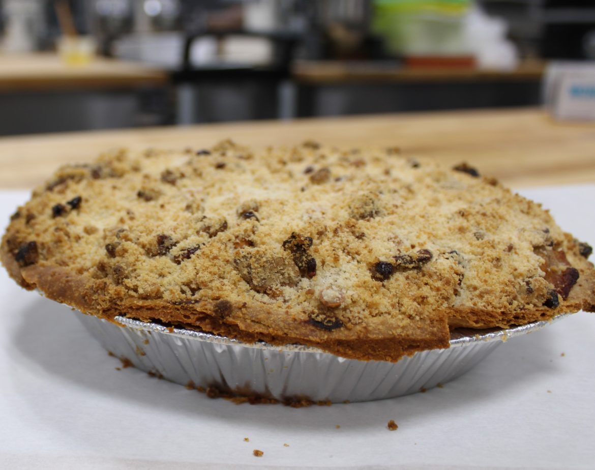 Butterscotch Praline Streusel Apple Pie