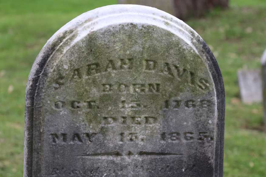 Gravestone for Sarah Ruddell Davis
