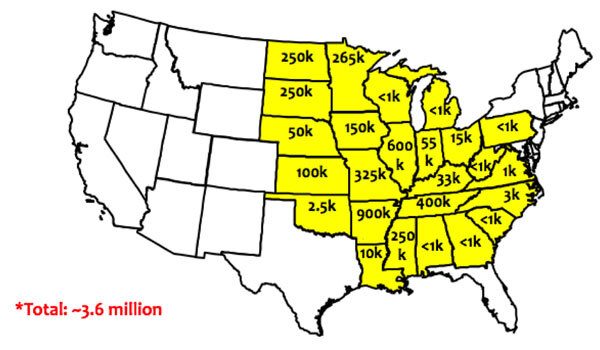 Map of dicamba damage.