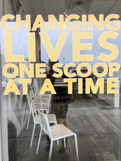 An inspirational message greets every customer that walks through the doors of The Golden Scoop.
