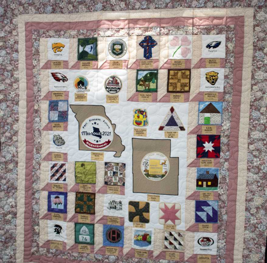 Texas (shown), Ray, Phelps and St. Charles counties took to the project like thread to a bobbin and made entire quilts to represent their counties.