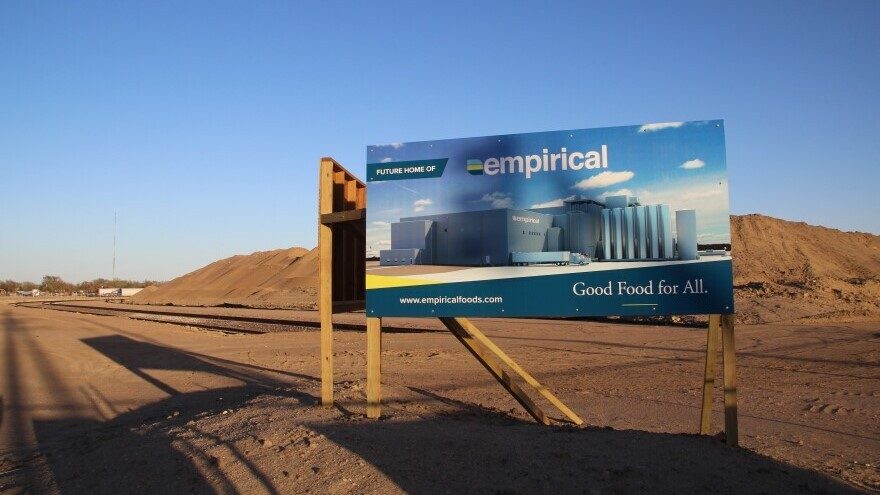 This sign marks the future site of Empirical Foods' forthcoming ground beef plant. It plans to add at least 250 more jobs to Garden City's meat processing workforce.