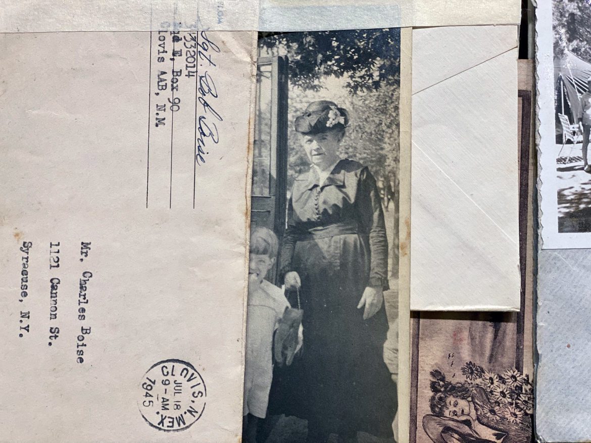 An envelope next to a family photo.