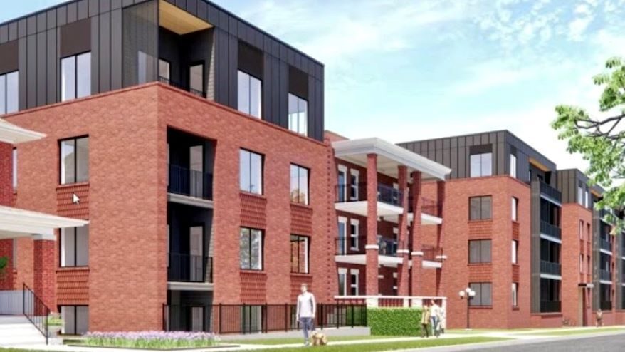 Rendering of Jamestown Square's Bell Street frontage.